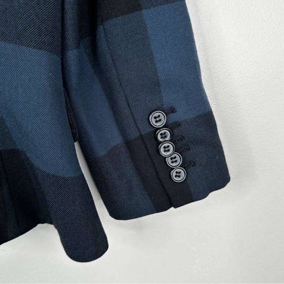 Elizabeth and James Ivy Blazer Womens 6 Wool Buffalo Plaid One Button - Picture 4 of 6